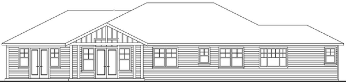 Rear Elevation for House Plan #344003
