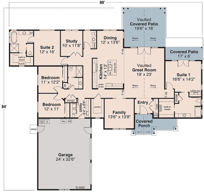 Main Floor Plan for House Plan #344003