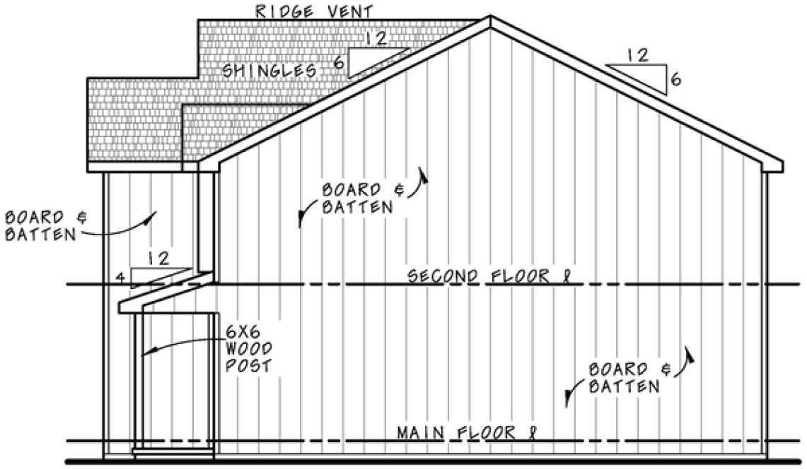Right Elevation for House Plan #158703