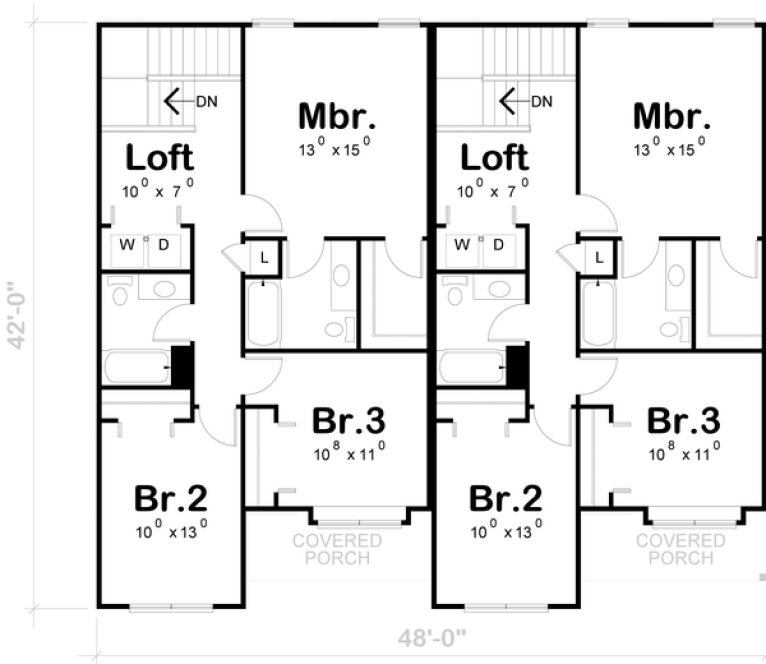 Second Floor Plan for House Plan #158703