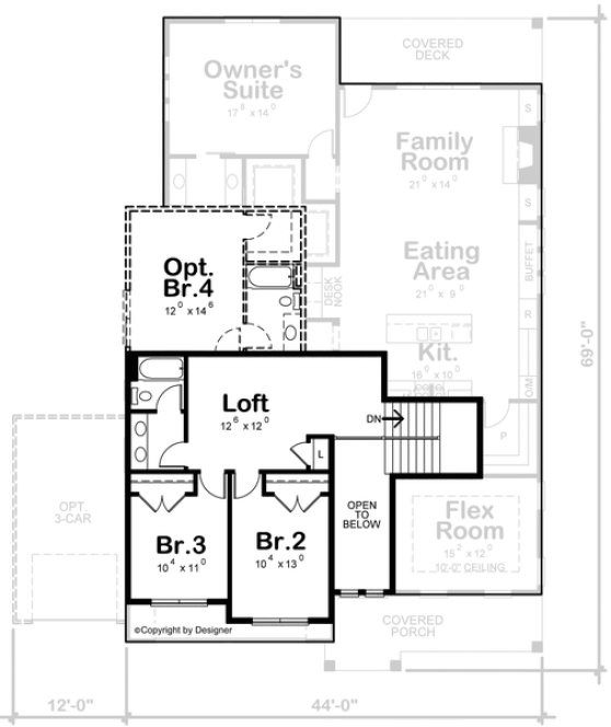 Second Floor Plan for House Plan #159372