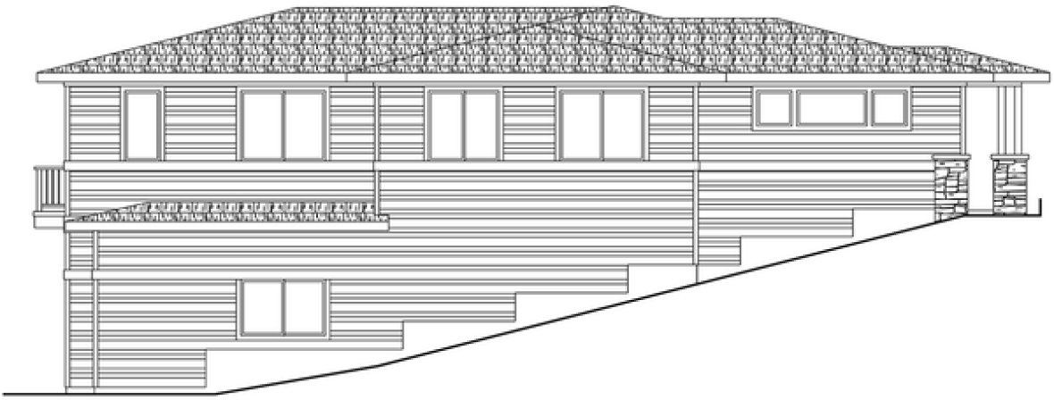 Left Elevation for House Plan #345632