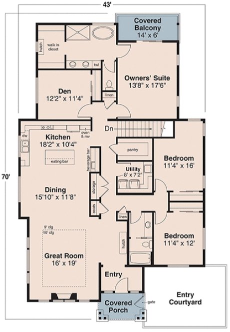Main Floor Plan for House Plan #345632