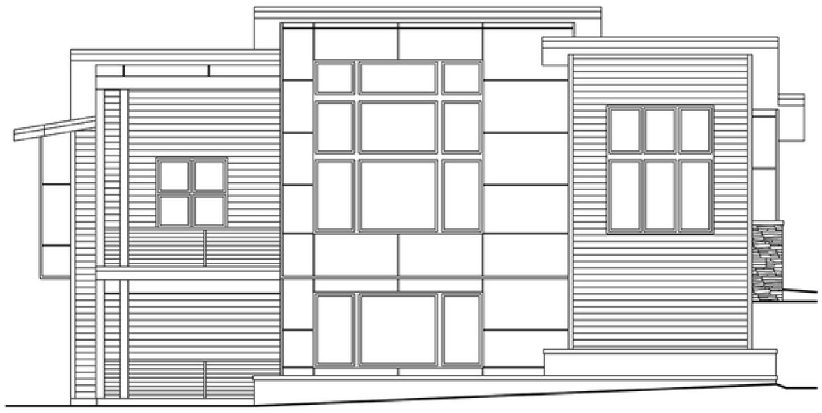 Left Elevation for House Plan #343103