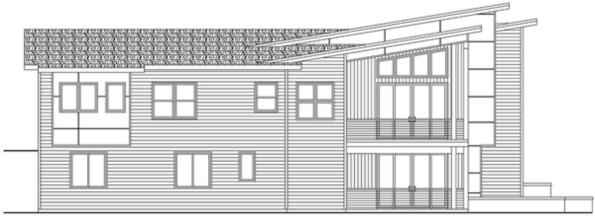 Rear Elevation for House Plan #343103