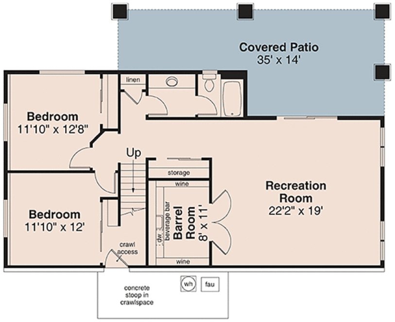 Basement Plan for House Plan #345003