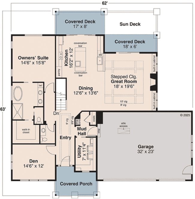 Main Floor Plan for House Plan #345003