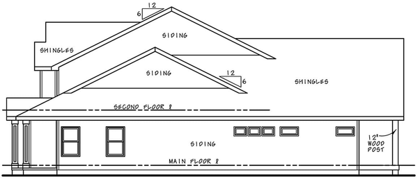 Right Elevation for House Plan #159203