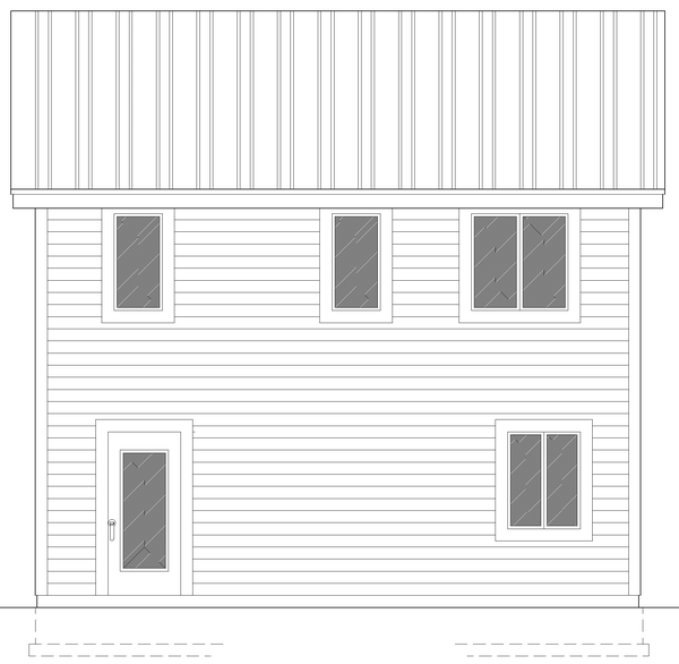 Rear Elevation for House Plan #806390