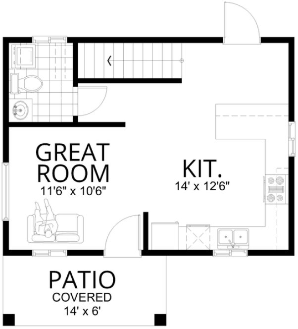 Main Floor Plan for House Plan #806390
