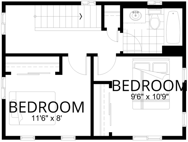 Second Floor Plan for House Plan #806390