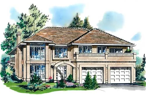 Full Rendering for House Plan #132219