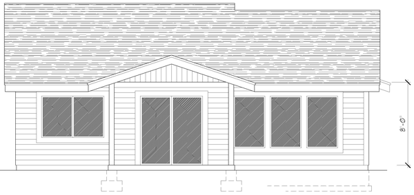 Rear Elevation for House Plan #803371