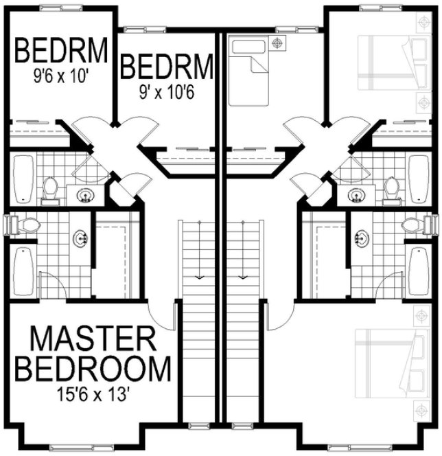 Second Floor Plan for House Plan #804292