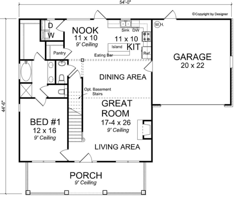 Main Floor Plan for House Plan #248171