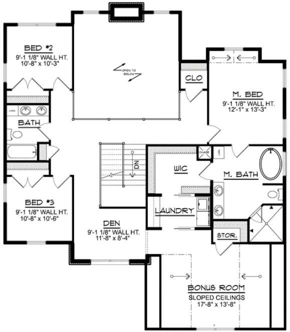 Second Floor Plan for House Plan #752923