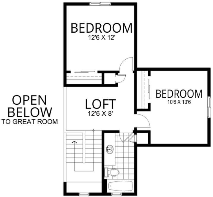 Second Floor Plan for House Plan #807971