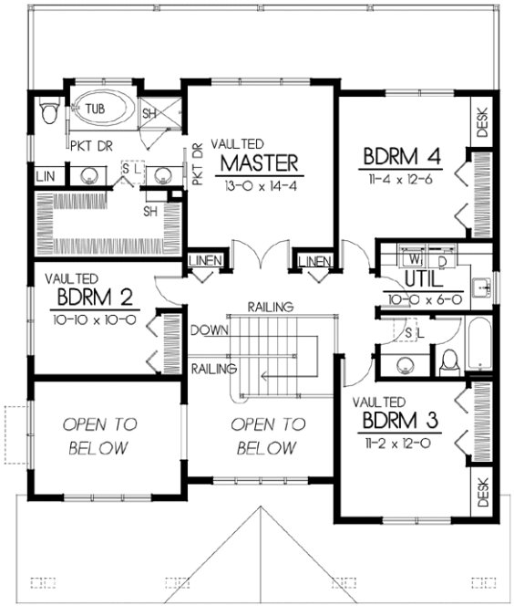 Second Floor Plan for House Plan #235026