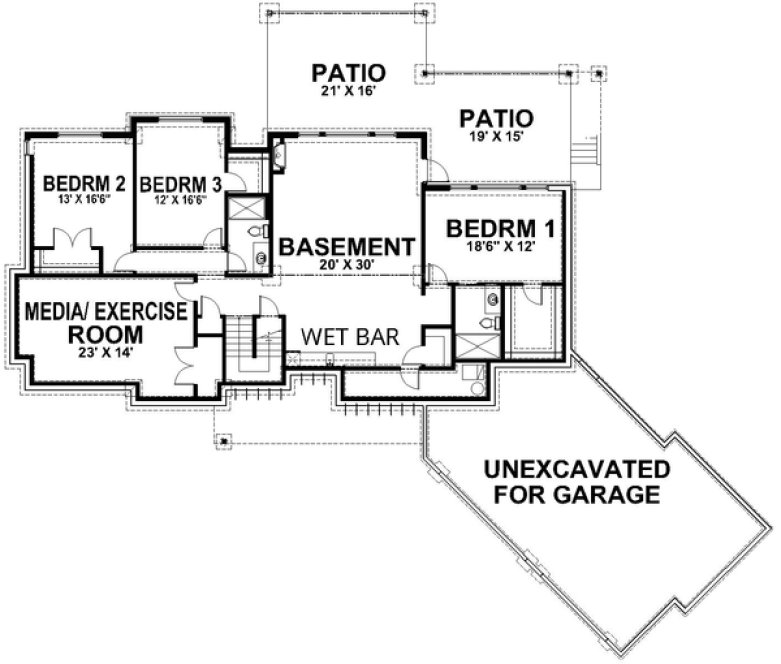 Basement Plan for House Plan #802674