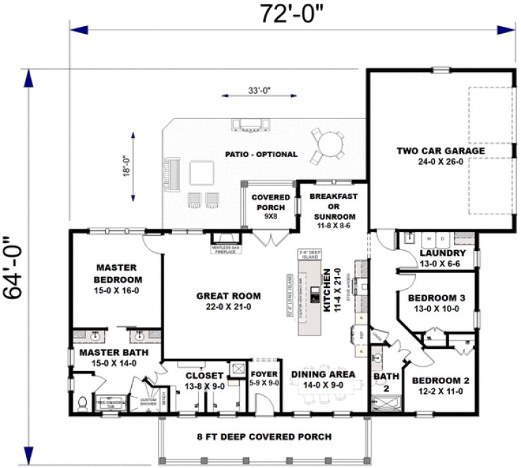 Main Floor Plan for House Plan #436702