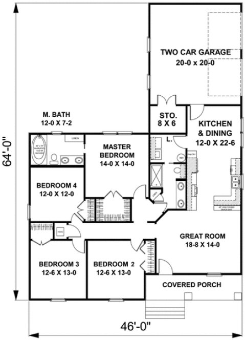 Main Floor Plan for House Plan #432161