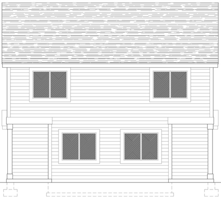 Rear Elevation for House Plan #802582