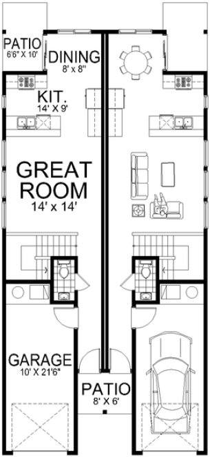 Main Floor Plan for House Plan #802582