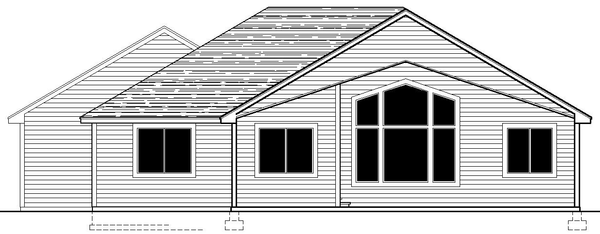 Rear Elevation for House Plan #808322