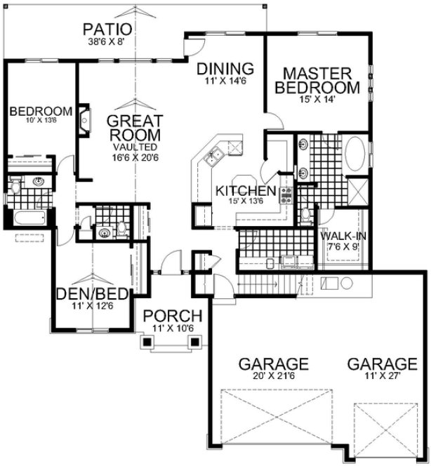 Main Floor Plan for House Plan #808322