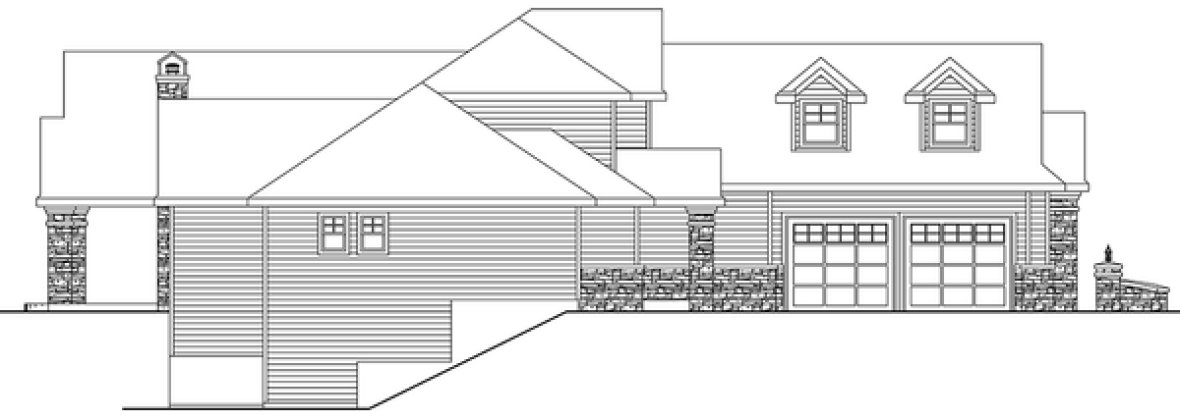 Left Elevation for House Plan #347553