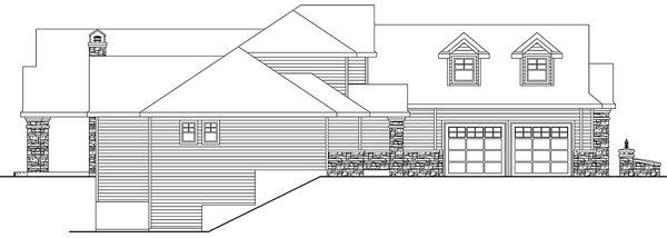 Left Elevation for House Plan #347553