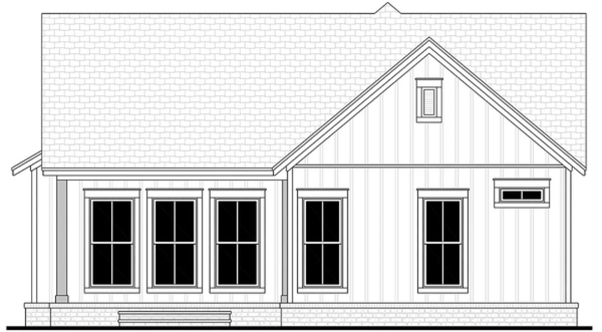 Rear Elevation for House Plan #304521
