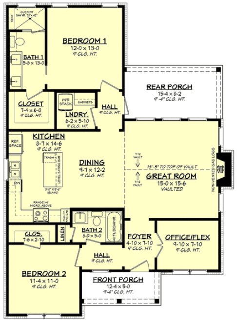 Main Floor Plan for House Plan #304521