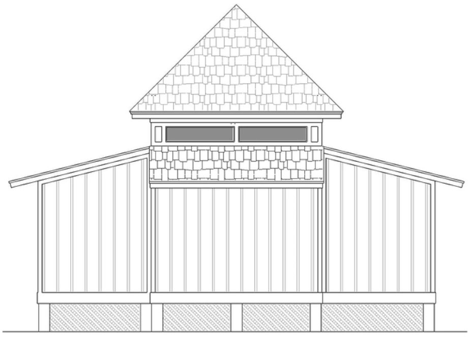 Left Elevation for House Plan #486150