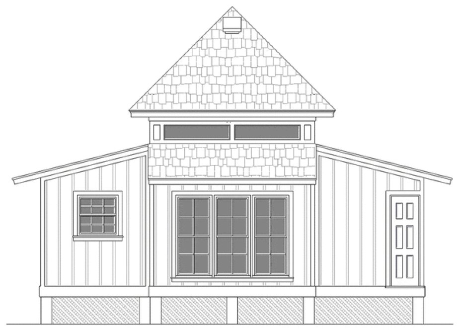 Rear Elevation for House Plan #486150