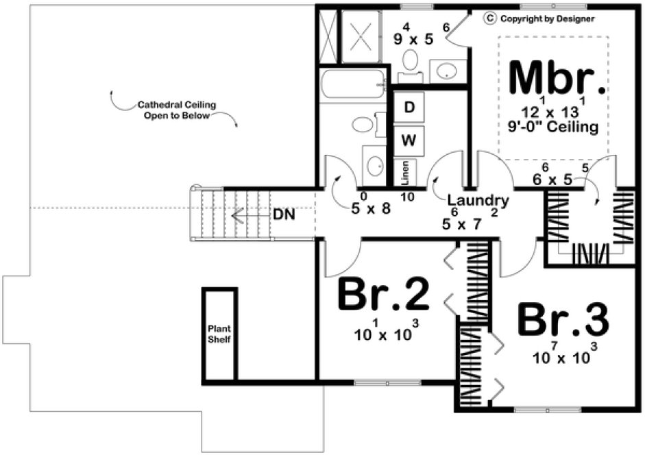 Second Floor Plan for House Plan #709231