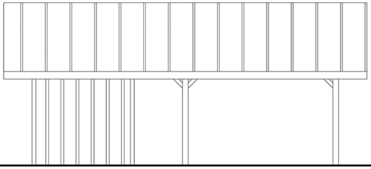Left Elevation for House Plan #344950