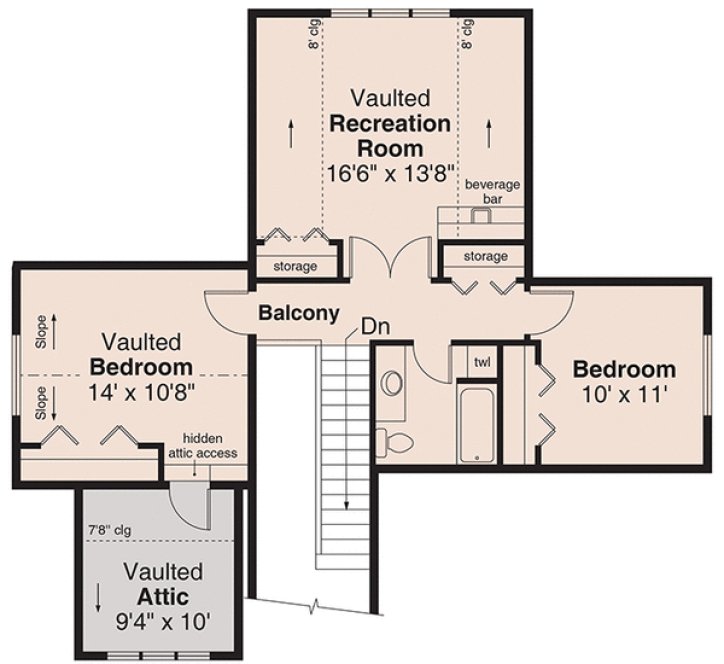 Second Floor Plan for House Plan #347742