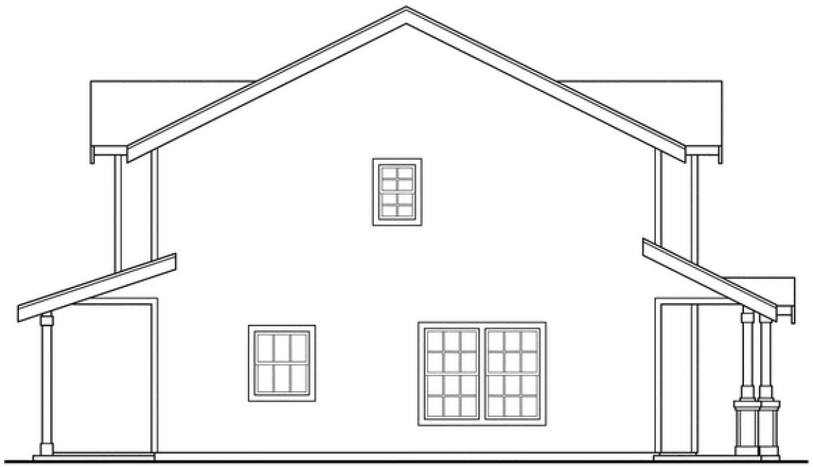 Left Elevation for House Plan #342412