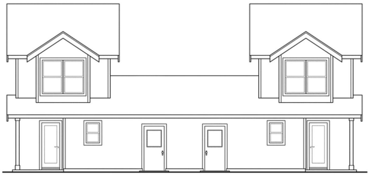 Rear Elevation for House Plan #342412