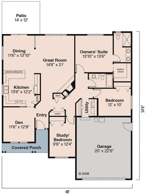 Main Floor Plan for House Plan #348671