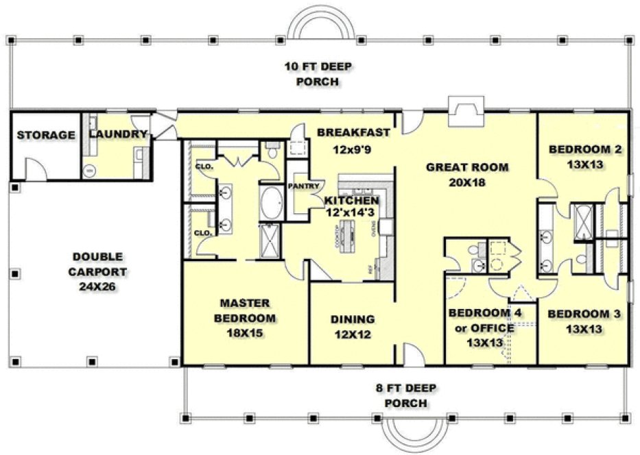 Main Floor Plan for House Plan #430832
