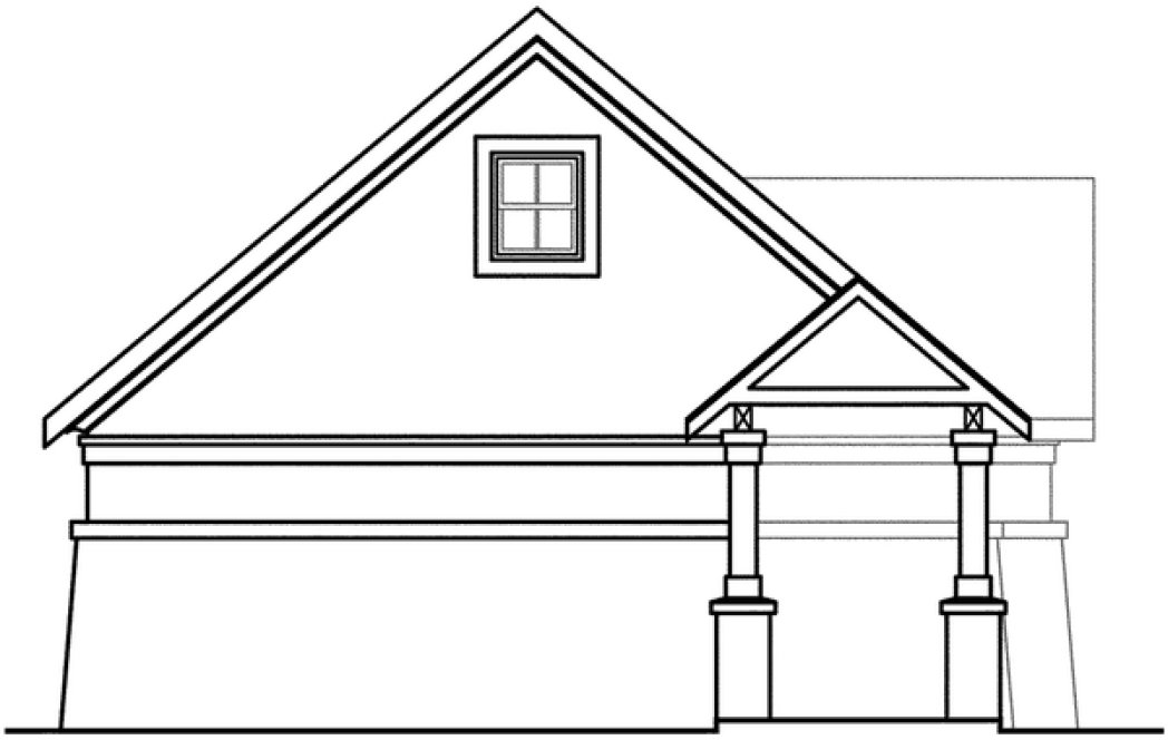 Left Elevation for House Plan #341302