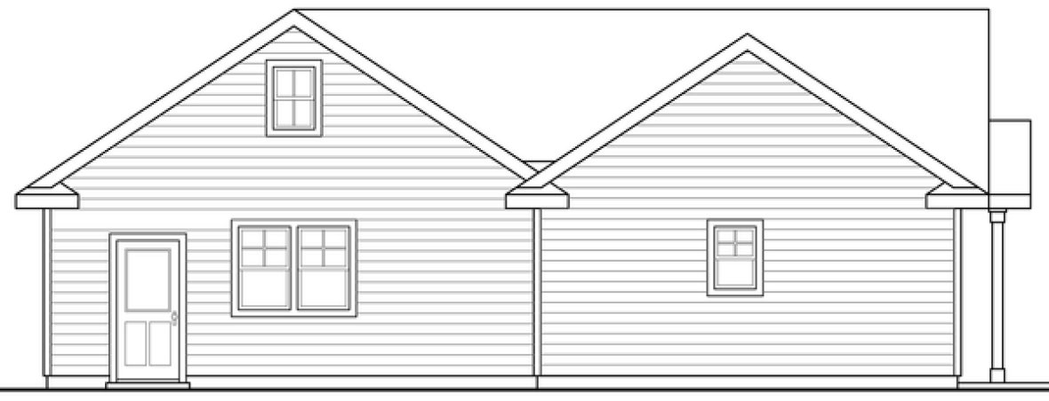 Rear Elevation for House Plan #346721