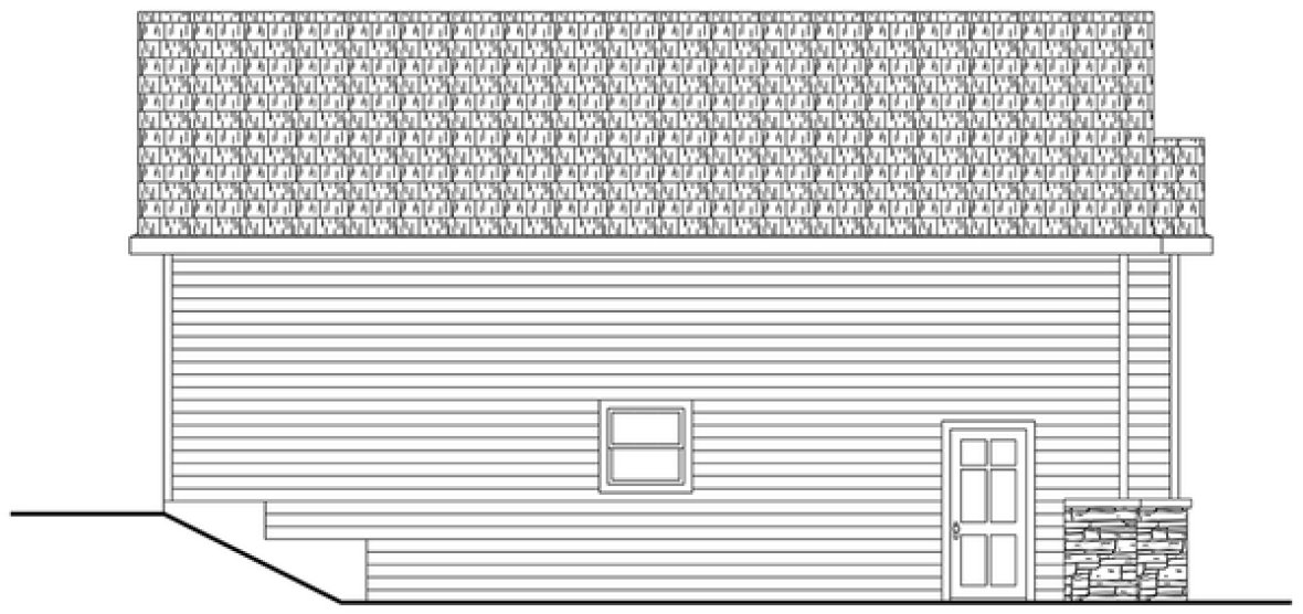 Left Elevation for House Plan #342551