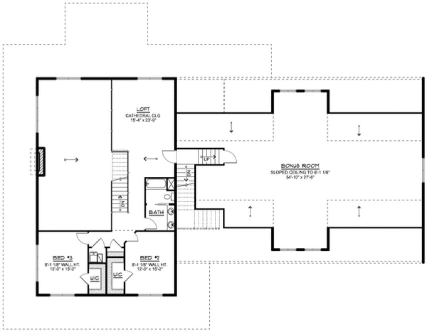 Second Floor Plan for House Plan #755113