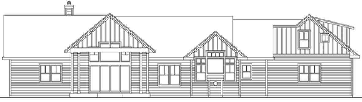 Rear Elevation for House Plan #345913
