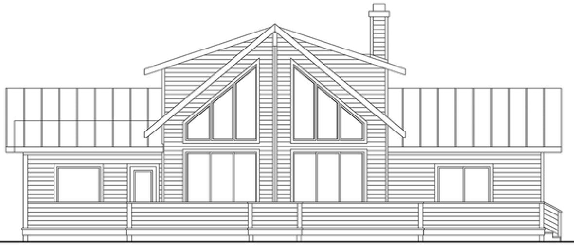 Rear Elevation for House Plan #348712