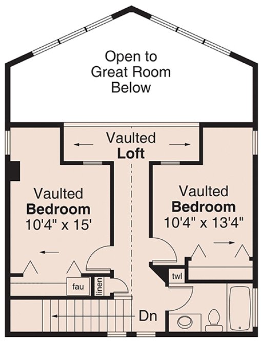Second Floor Plan for House Plan #348712