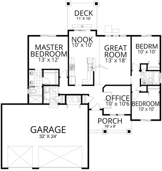 Main Floor Plan for House Plan #805241